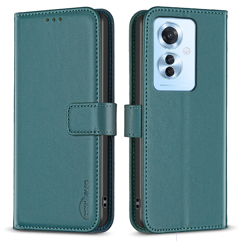 BINFEN COLOR BF17 For Oppo Reno11 F 5G Case Magnetic Closure Folio Stand Phone Cover BINFEN COLOR BF17 For Oppo Reno11 F 5G Case Magnetic Closure Folio Stand Phone Cover
